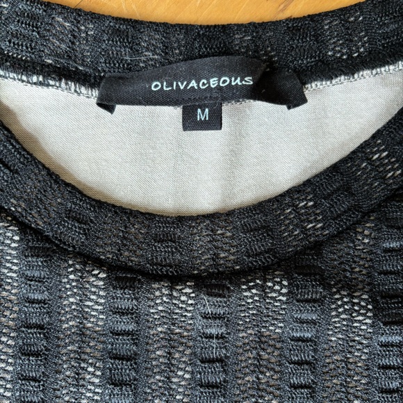 Black, sheer T-shirt, dress with nude viscose liner to the knee. - Picture 4 of 6